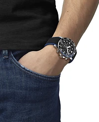 Tissot Men's Swiss Chronograph Seastar 1000 Black Textile Strap Watch 46mm