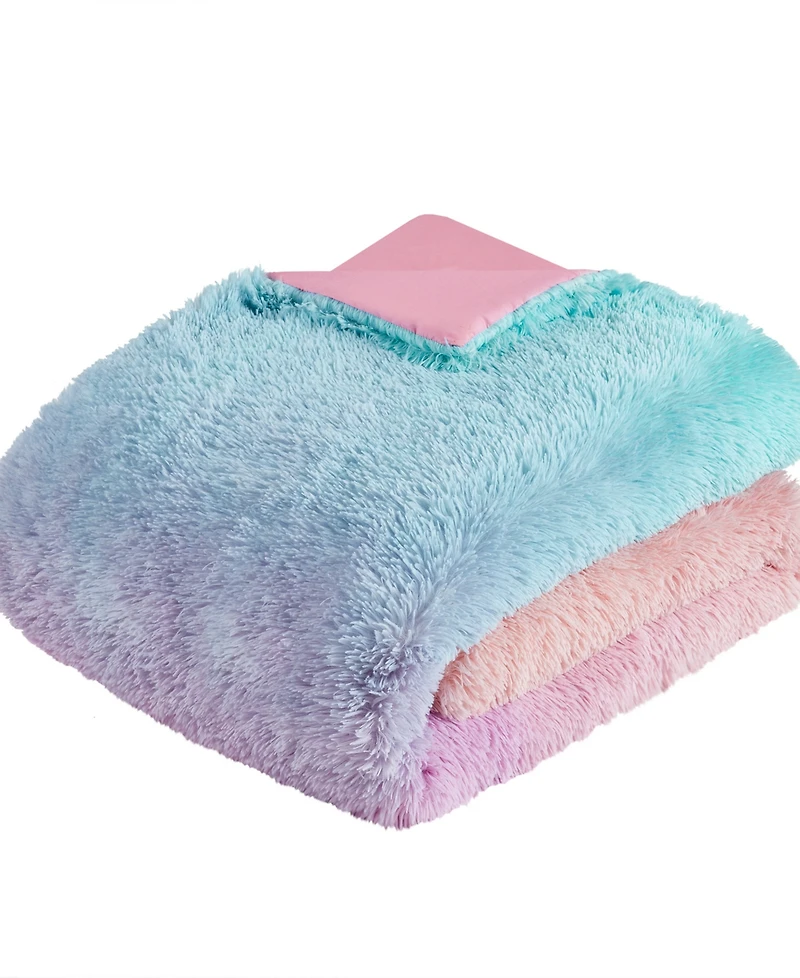 Intelligent Design Primrose Ombre Shaggy Faux Fur 3-Piece Comforter Set, Twin/Twin Xl