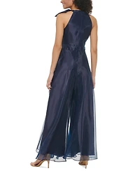 Eliza J Women's Bow Halter-neck Sleeveless Wide-leg Jumpsuit