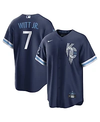 Men's Nike Bobby Witt Jr. Navy Kansas City Royals City Connect Replica Player Jersey
