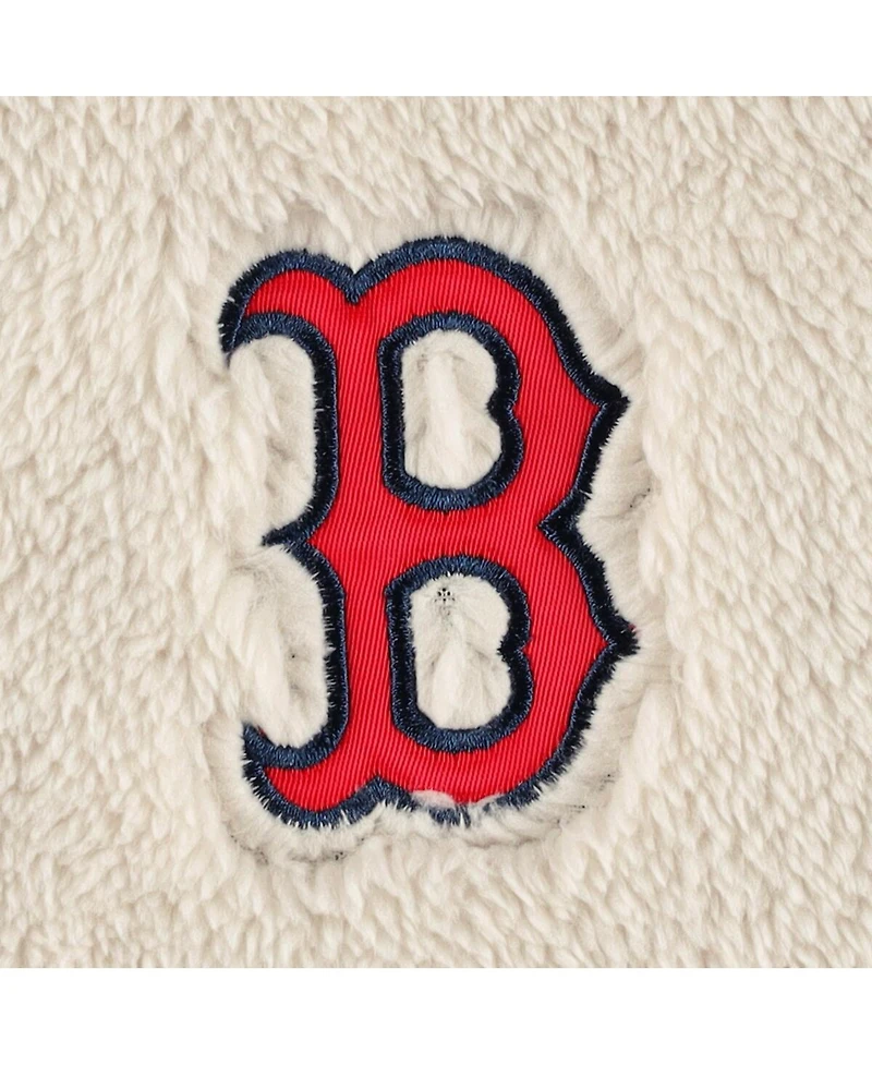 Women's G-iii 4Her by Carl Banks Oatmeal, Navy Boston Red Sox Shuffle It Raglan Full-Zip Hoodie
