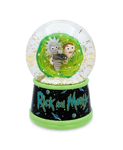Rick and Morty Portal Light-Up Adult Snow Globe with Swirling Glitter Display Piece | Home Decor Essentials | 6 Inches Tall