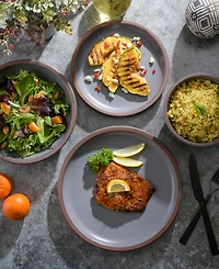 Gibson Elite Lagos Double Bowl-16 Piece Dinnerware Set, Service for 4