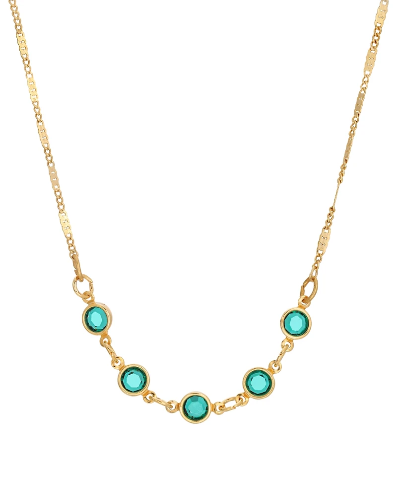 2028 Crystal Green Channel Necklace