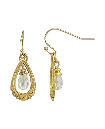 2028 Glass Clear Teardrop Earring
