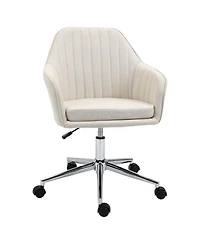 Vinsetto Office Computer Chair w/Tub Shape Design, & Lined Pattern Back,