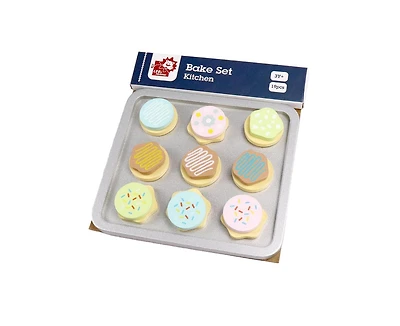 L&F Bake Set Kitchen with 19-Pieces Included, Made for Toddlers 3-Years+ | 9 Cookies, 9 Frostings, 1 Bake Sheet | Perfect Development Baking Toy for B