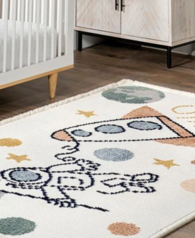 Nuloom Pearl Caree Astronaut Kids Fringe Area Rug