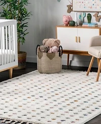 Nuloom Loft Behati Polka Dot Kids Tasseled Area Rug