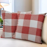 Zulay Kitchen Pack of 2 Buffalo Plaid Throw Pillow Covers