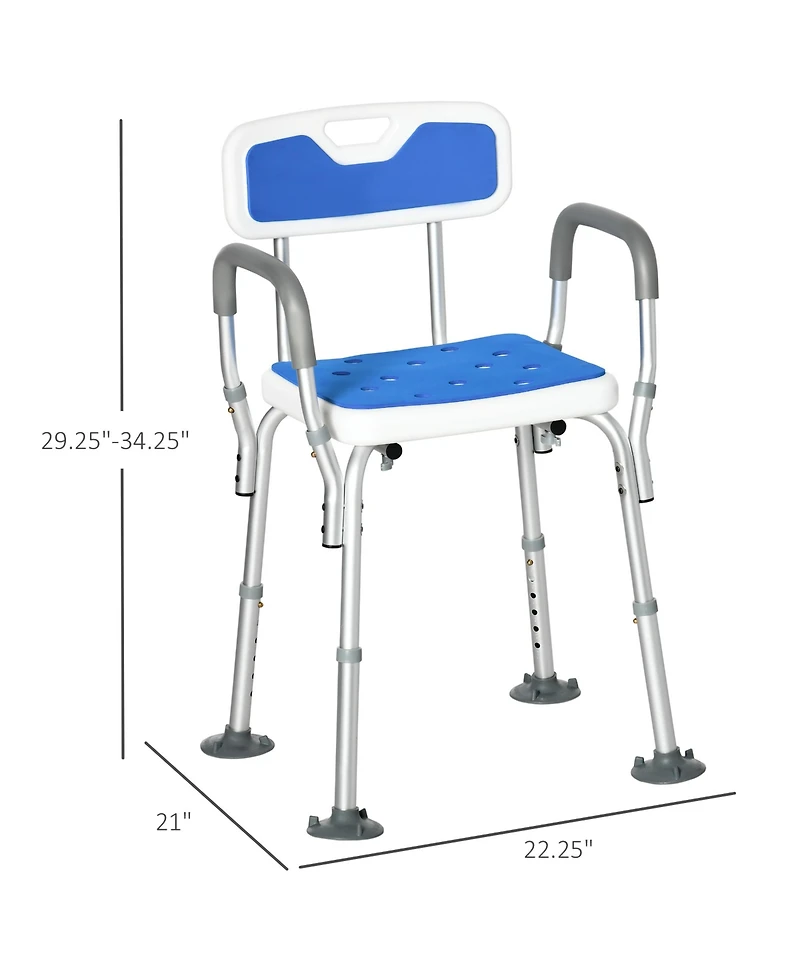 Homcom Eva Padded Bath Seat with Adjustable Height, 299 lbs. Capacity