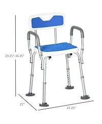 Homcom Eva Padded Bath Seat with Adjustable Height, 299 lbs. Capacity