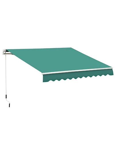 Outsunny 13' x 8' Manual Retractable Awning Sunshade Shelter,