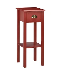Homcom 2-Tier Side Table with Drawer Shelf, End Table,