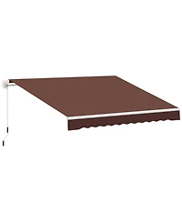 Outsunny 12' x 8' Retractable Patio Awning Canopy w/ Crank Handle,