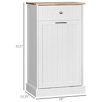 Homcom Hidden Trash Can Container Tilt Opening Kitchen Cabinet Bin, /