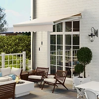 Outsunny 8' x 6.6' Patio Retractable Awning, Manual Sun Shade