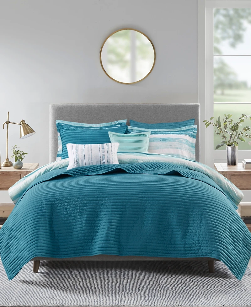 Madison Park Marina Printed Seersucker 8-Pc. Comforter and Coverlet Set, Full/Queen