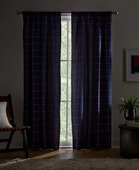 Tommy Hilfiger Big Check Pole Top Blackout 2-Piece Curtain Panel, 50" x 84"