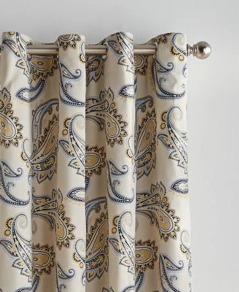 Tommy Hilfiger Vilette Paisley Grommet Room Darkening 2 Piece Curtain Panel Collection