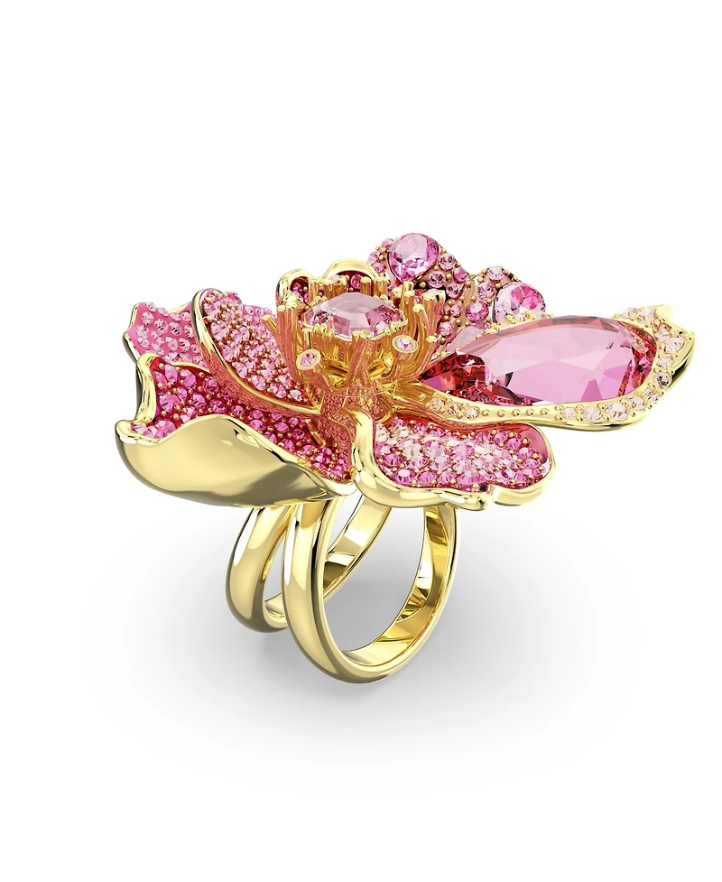 Swarovski Crystal Flower Pink Florere Cocktail Ring