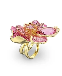 Swarovski Crystal Flower Pink Florere Cocktail Ring