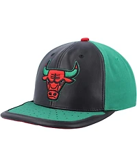 Men's Mitchell & Ness Black, Green Chicago Bulls Day One Snapback Hat