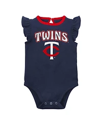 Infant Boys and Girls Navy Heather Gray Minnesota Twins Little Fan Two-Pack Bodysuit Set
