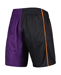 Men's Mitchell & Ness Black and Purple Phoenix Suns Hardwood Classics 2001 Split Swingman Shorts