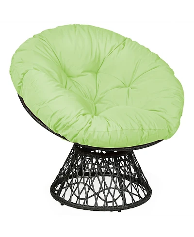 Rattan Papasan Chair Ergonomic Chair 360-degree Swivel