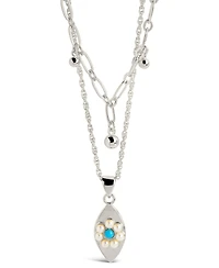 Sterling Forever Varuna Evil Eye Layered Necklace