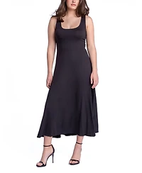 24seven Comfort Apparel Women's Relaxed Sleeveless Tunic A-Line Long Dress