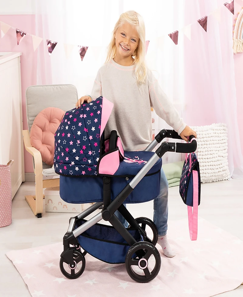 Bayer Design Dolls Blue, Pink, Stars Pram Xeo