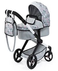 Bayer Design Dolls Grey, Pink, Stars Pram Xeo