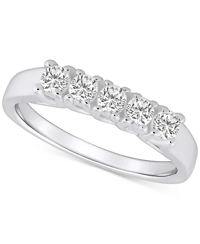Diamond Five Stone Wedding Band (1/2 ct. t.w.) 14k Gold