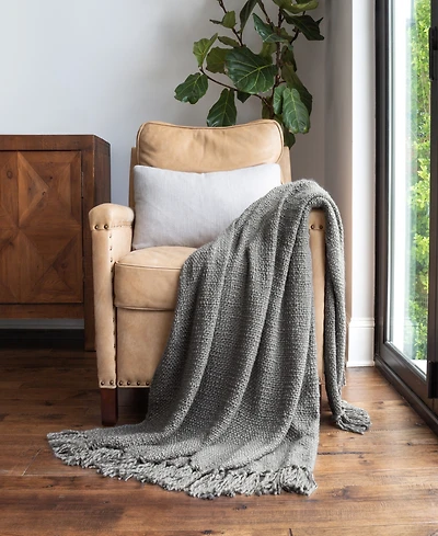 ienjoy Home Slub-Yarn Fringed Throw, 60" x 50"