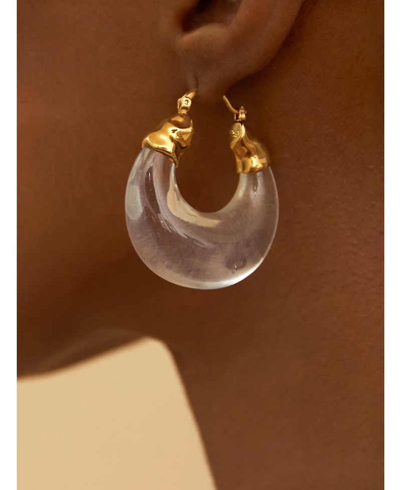 Oma The Label Women's Olokun 18K Gold-Tone Brass and Resin Hoop Earrings