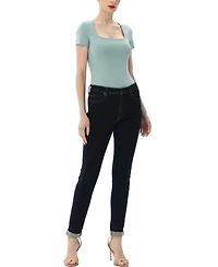 kimi + kai Women's Square Neck Basic Bodysuit Top