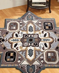 Closeout! Lr Home Super SHAPE50922 7' x 7' Novelty Star Area Rug