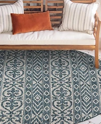 Closeout! Lr Home Sunny SUNSH81250 7'6" x 7'6" Round Outdoor Area Rug