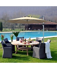 11' Patio Cantilever Offset Umbrella 360 degrees Rotation Aluminum