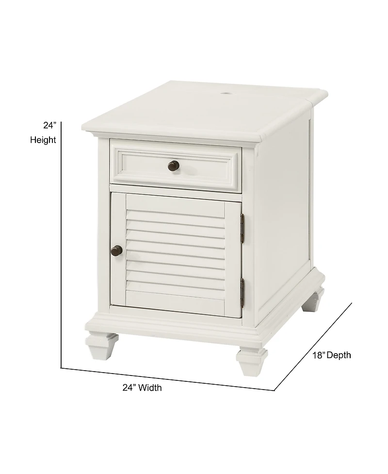 Steve Silver Charlestown 18" Wide Wooden Storage End Table with Usb Port