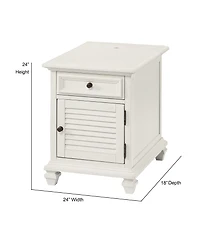 Steve Silver Charlestown 18" Wide Wooden Storage End Table with Usb Port