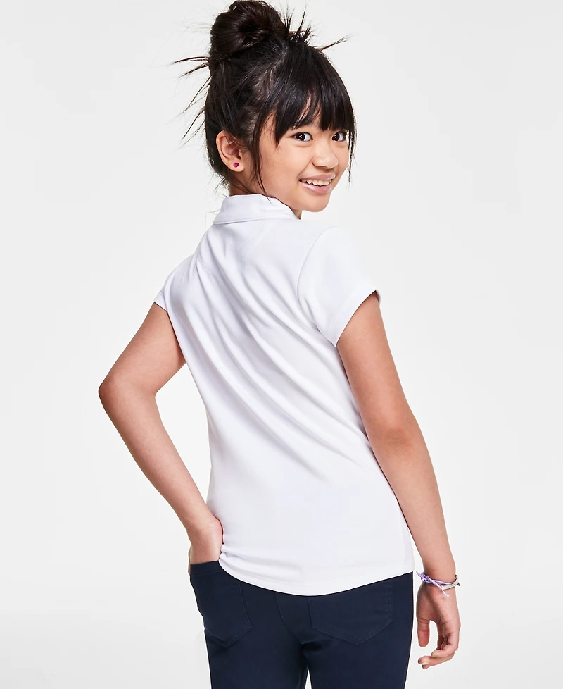 Nautica Big Girls Uniform Short Sleeve Performance Knit Polo Top