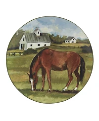 Certified International York Stables Set of 4 Dinner Plate 10.5"