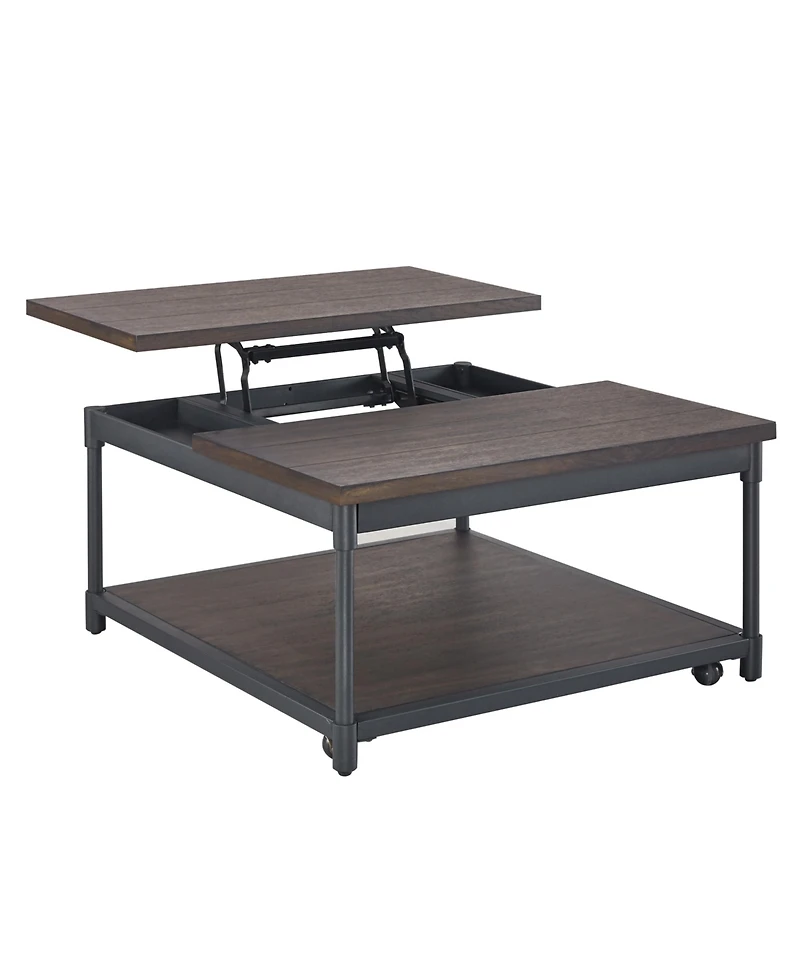 Steve Silver Prescott 36" Square Metal Lift-Top Cocktail Table
