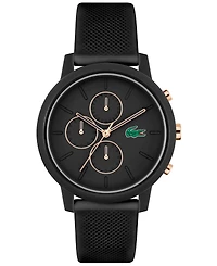 Lacoste Men's L 12.12. Chrono Black Silicone Strap Watch 43mm