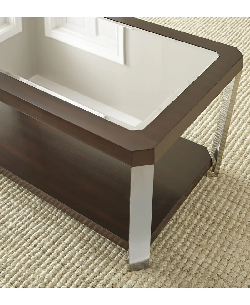 Steve Silver Truman 22" Wide Mirrored Top and Wood End Table