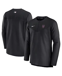 Men's Nike Black New York Mets Authentic Collection Game Time Performance Half-Zip Top
