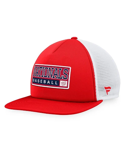 Men's Majestic Red, White Washington Nationals Foam Trucker Snapback Hat